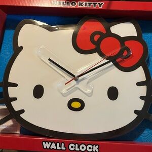 White Hello Kitty Face Wall Clock